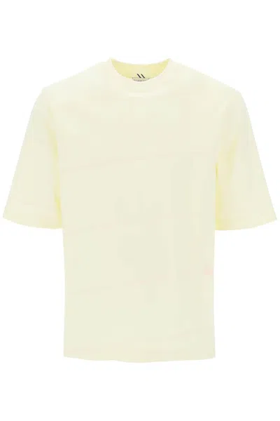Shop Burberry Striped Ekd T Shirt In Yellow,pink