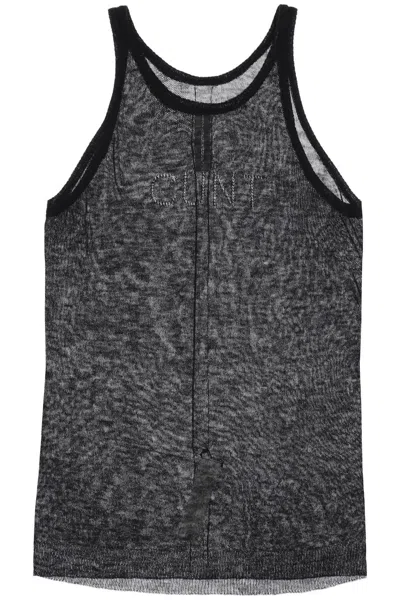 Shop Rick Owens "knitted Tank Top With Perforated In Black