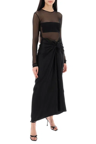 Shop Norma Kamali Mesh Dash Top For Women's In Black