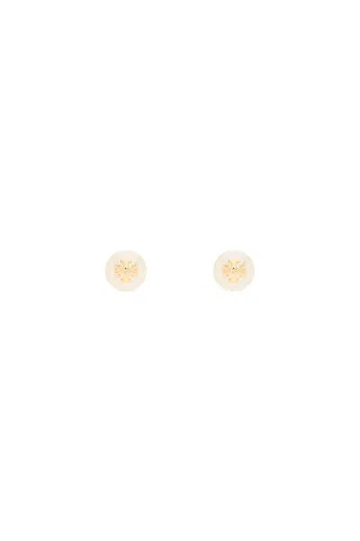 Shop Tory Burch Kira Pearl Earrings With In Gold,white