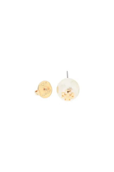Shop Tory Burch Kira Pearl Earrings With In Gold,white