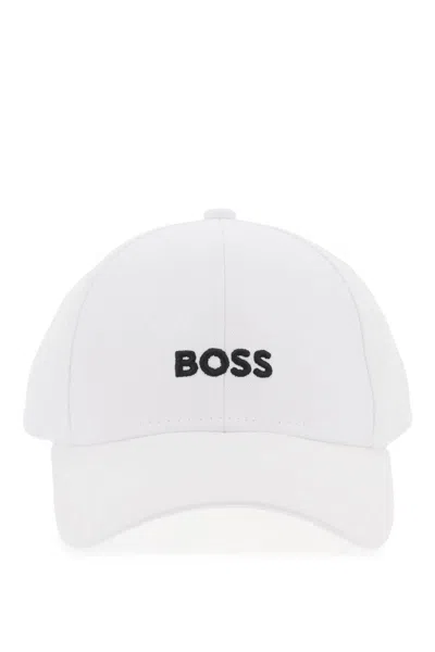 Shop Hugo Boss Boss Baseball Cap With Embroidered Logo In White