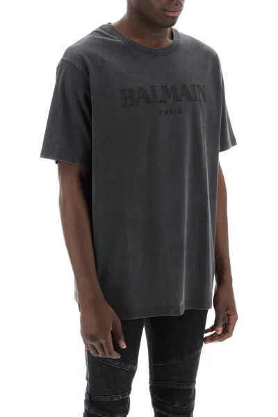 Shop Balmain Vintage  T Shirt In Grey