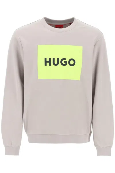 Shop Hugo Duragol Logo Box Sweatshirt In Grey