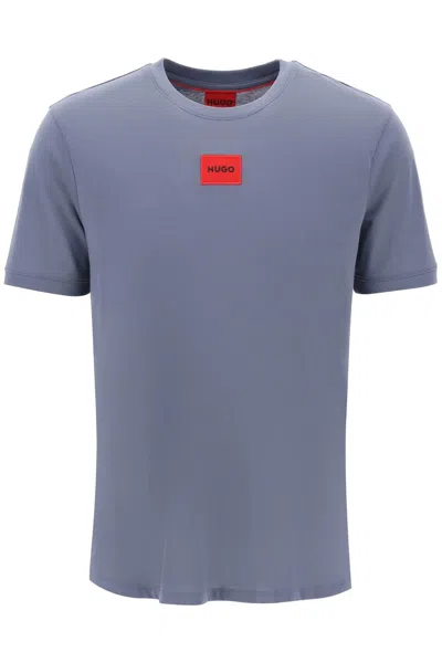 Shop Hugo Diragolino Logo T Shirt In Light Blue