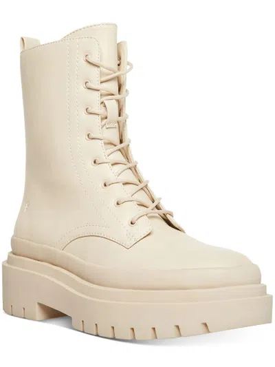 Shop Cool Planet By Steve Madden Moss Womens Faux Leather Round Toe Mid-calf Boots In Beige