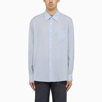 Shop Our Legacy Striped Cotton Shirt In Blue