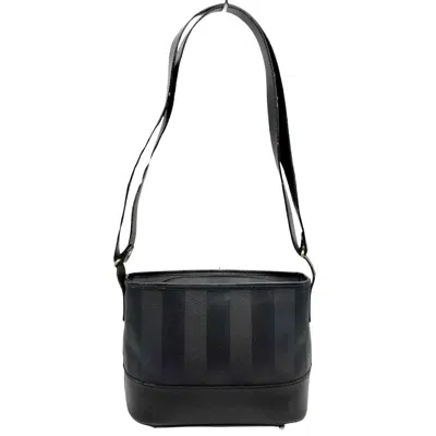Shop Fendi Pequin Black Canvas Shoulder Bag ()