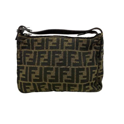 Shop Fendi Zucca Brown Canvas Clutch Bag ()