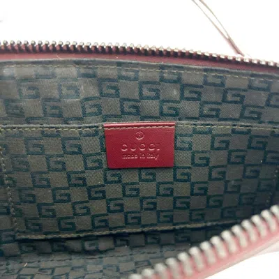 Shop Gucci Burgundy Leather Clutch Bag ()
