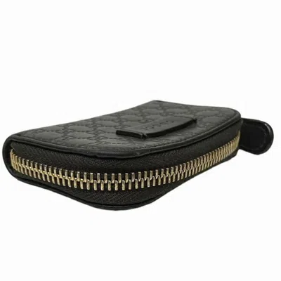 Shop Gucci Micro Ssima Black Leather Wallet  ()
