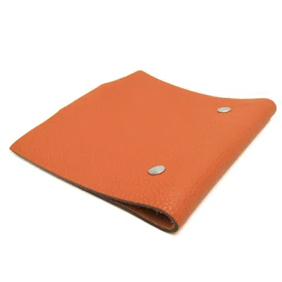 Shop Hermes Hermès Ulysse Orange Leather Wallet  ()