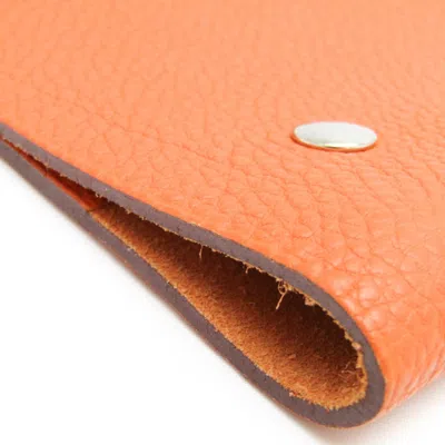Shop Hermes Hermès Ulysse Orange Leather Wallet  ()