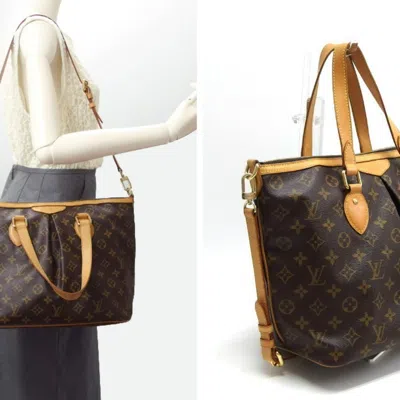 Pre-owned Louis Vuitton Palermo Brown Canvas Shoulder Bag ()
