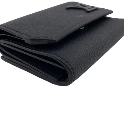 Pre-owned Louis Vuitton Pilot Case Black Leather Wallet  ()