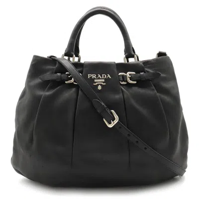 Shop Prada Saffiano Black Leather Tote Bag ()