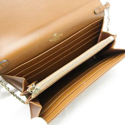 Shop Valentino Garavani Brown Leather Wallet  ()