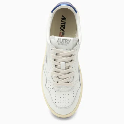 Shop Autry Medalist White/metallic Blue Sneakers