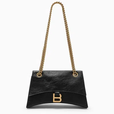 Shop Balenciaga Small Black Leather Crush Bag