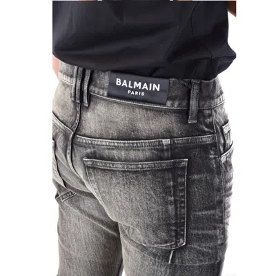 Balmain Distressed Jeans Men In Black