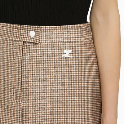 Shop Courrèges Brown/black Plaid Mini Skirt