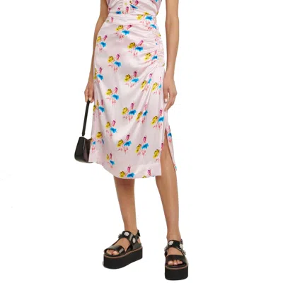 Shop Ganni Silk Midi Skirt