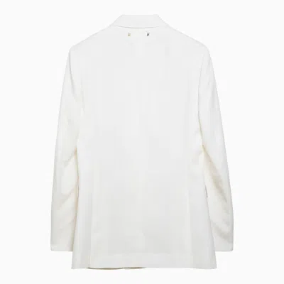 Shop Golden Goose White Double Breasted Jacket In Wool Blend