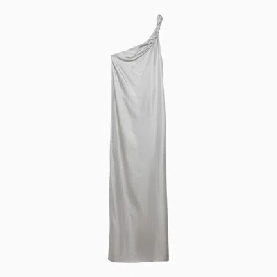 Shop Loulou Studio Adela Silver Grey Silk Long Dress