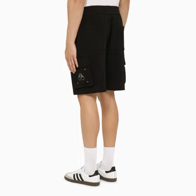 Shop Moose Knuckles Black Cotton Bermuda Shorts