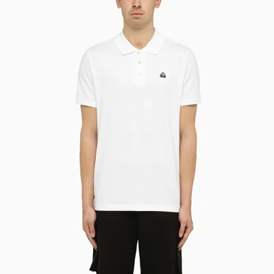 Shop Moose Knuckles Classic White Cotton Polo Shirt With Logo