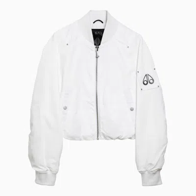 Shop Moose Knuckles Lightweight Zipped Jacket White