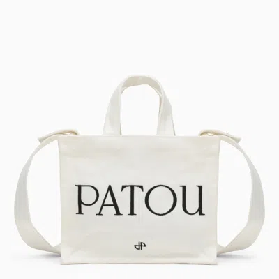 Shop Patou White Cotton Handbag With Logo