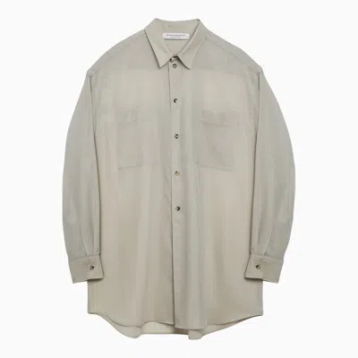 Shop Philosophy Grey Wool Blend Shirt