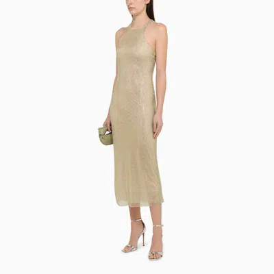 Shop Philosophy Midi Net Dress With Rhinestones