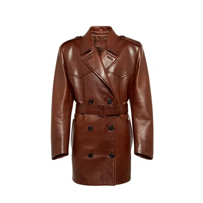 Shop Prada Leather Coat