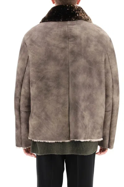 Shop Acne Studios Vintage-effect Shearling Jacket Men In Brown