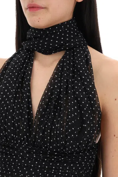 Shop Dolce & Gabbana Chiffon Top With Scarf Accessory Women In Black