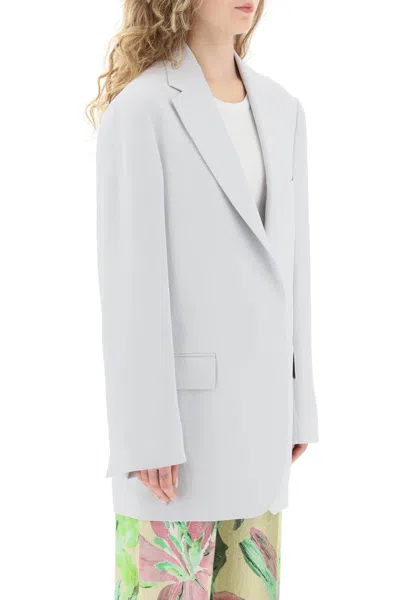 Shop Dries Van Noten 'blur' Oversized Open Blazer Women In Gray