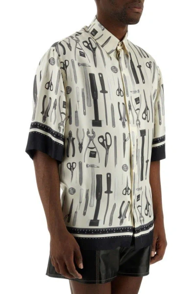 Shop Fendi Man Printed Silk Shirt In Multicolor