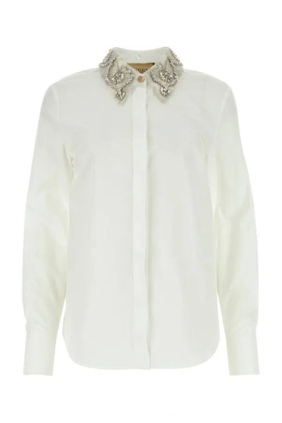 Shop Gucci Woman White Poplin Shirt