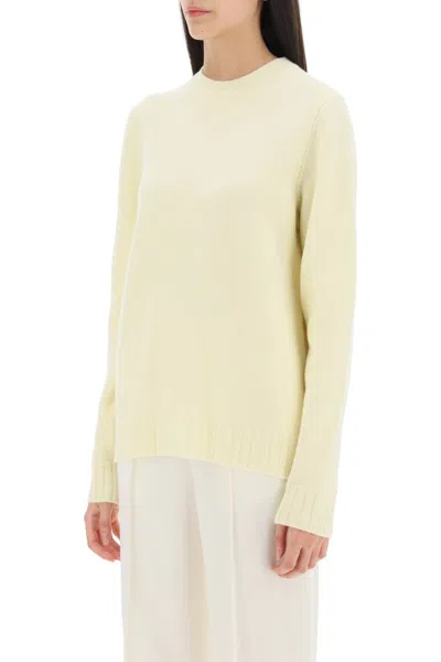 Shop Jil Sander Crew-neck Sweater In Wool Women In Yellow