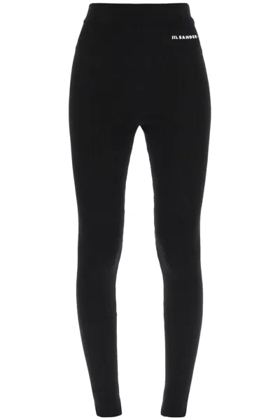 Shop Jil Sander Rib Knit Leggings Women In Black