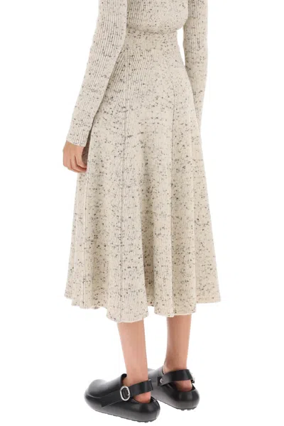 Shop Jil Sander Speckled Wool Midi Skirt Women In White