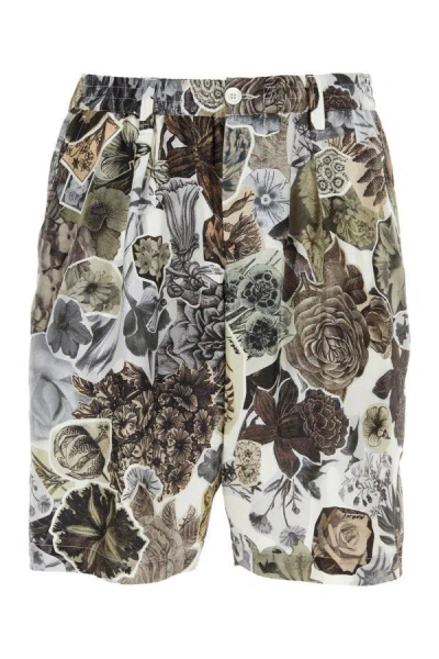 Shop Marni Man Printed Silk Shorts In Multicolor