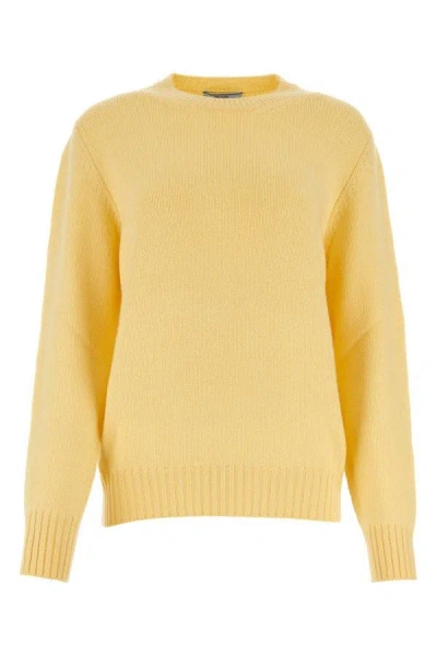 Shop Prada Woman Yellow Wool Blend Sweater