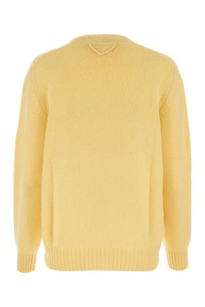 Shop Prada Woman Yellow Wool Blend Sweater
