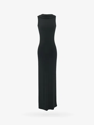 Shop Saint Laurent Woman Dress Woman Black Long Dresses