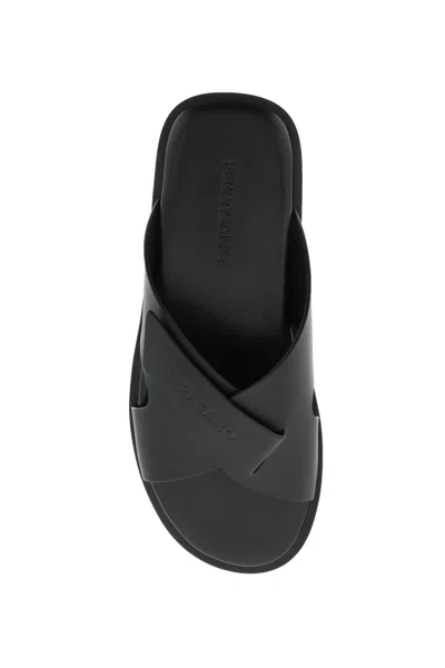 Shop Ferragamo Salvatore  Leather Slides Men In Black