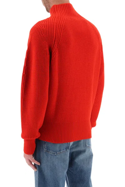Shop Ferragamo Salvatore  Ribbed Wool Sweater Men In Red