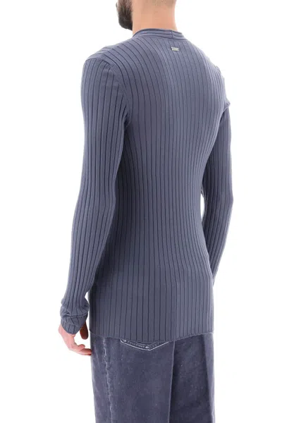 Shop Ferragamo Salvatore  Ribbed-knit Sweater Men In Blue